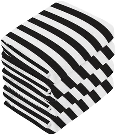 Xiguous Black and White Stripes Washcloths Soft Absorbent and Durable 12x12 Towels