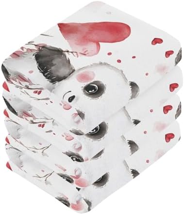 FUGIDO Valentines Day Panda Washcloth Set - Premium Soft 2-12_pack
