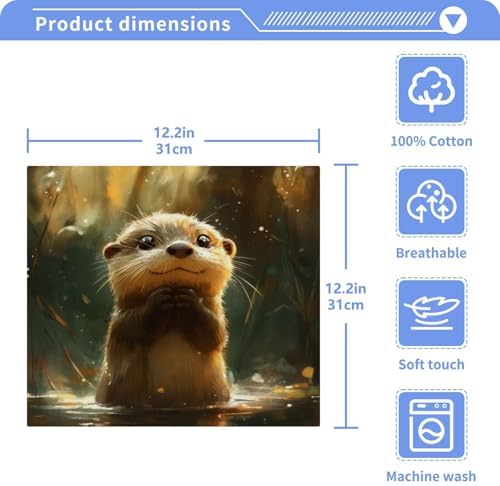 Cute Otter 2-Pack Cotton Washcloths for Nighttime Use