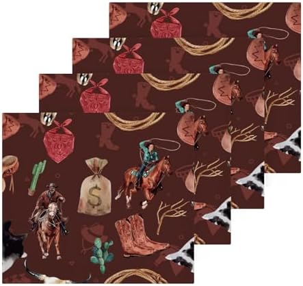 FUGIDOG Wild West Washcloths Set of 2 12x12 Inch