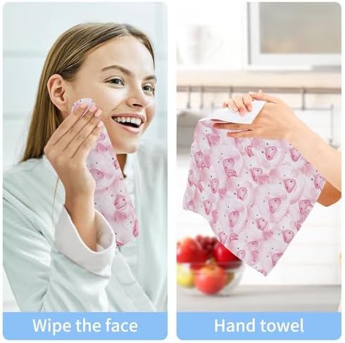 Cute Pigs Xigua Washcloth Set - 2-12 Pcs 12x12in Washable Durable