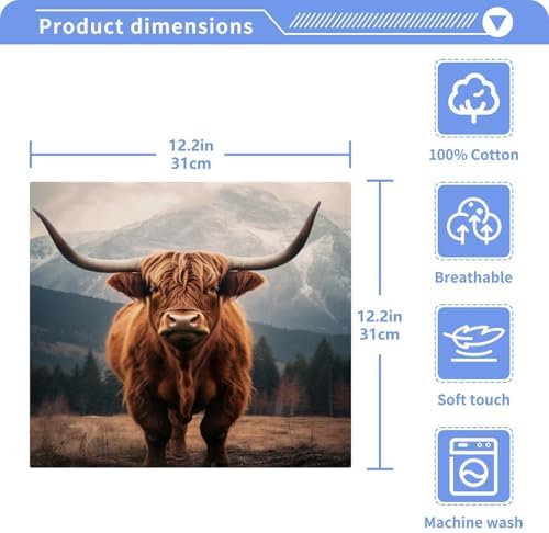 Highland Cow Washcloth Set