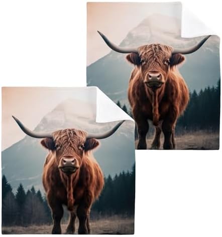 Highland Cow Washcloth Soft Cotton for Babies