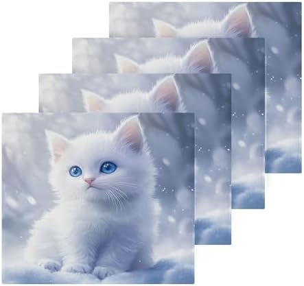 Qilmy Cute Kitten Washcloth 4-Pack