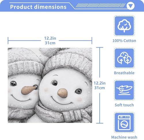 Snowman 2-Pack Washcloths