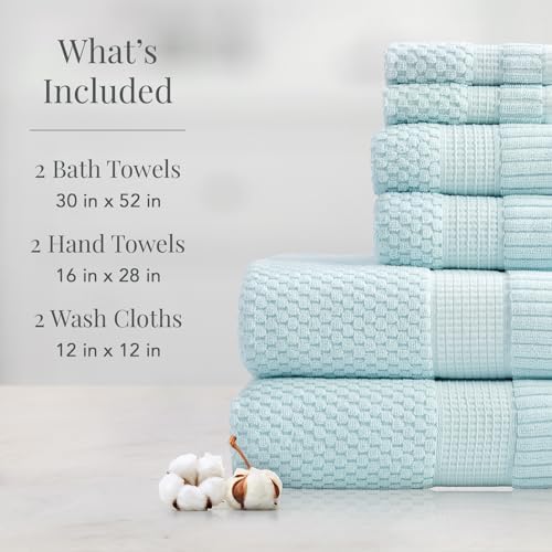 NY Loft 100 Cotton Towel Set Ultra-Soft Eco-Friendly 6-Piece Set
