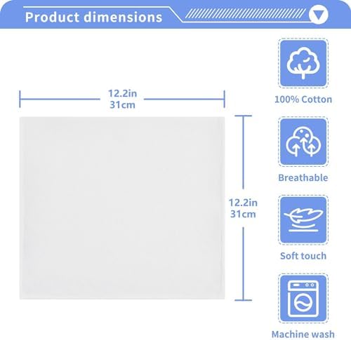2Pcs White WashclothsQuick Drying Absorbent Soft Bathroom Towels