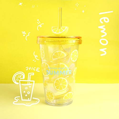 Stylish Fruit Kid Travel Tumbler with Straw Keychain Gift