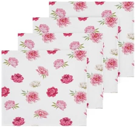 Relaxing Pink Floral Washcloths Soft Absorbent 12x12 2-Pack