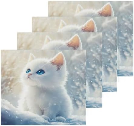 Qilmy Cute Kitten Washcloths Soft Absorbent and Durable for Your Bathroom