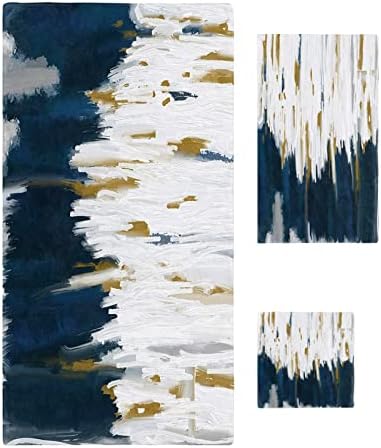 Navy Blue Abstract Towel Set