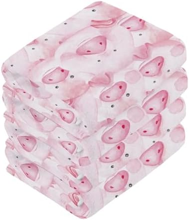 Cute Pigs Xigua Washcloth Set - 2-12 Pcs 12x12in Washable Durable