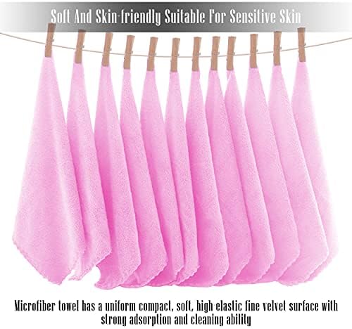TENSTARS 12 Pack Premium Washcloths Set - Soft Microfiber Coral Velvet