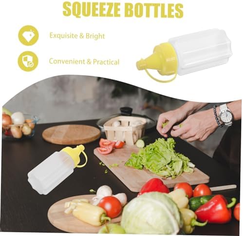 4 Pack Condiment Squeeze Bottles Perfect for Salads and Dressings