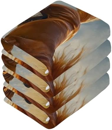 Almond Brown Washcloths Soft Cotton Towels for Bathroom Grooming and More