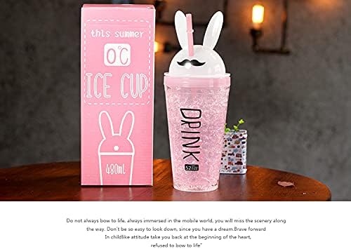 Seelucky Bunny Travel Tumbler with Straw No-Ice Requirement Leak-Proof Durable