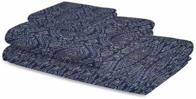 Navy Mandala Paisley Bathroom Towel Set