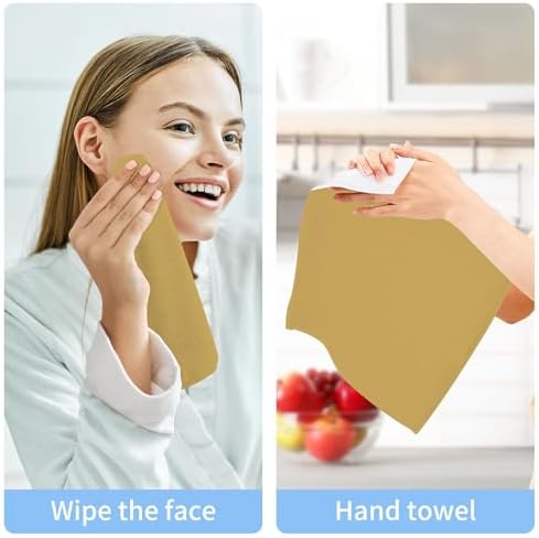 KEIGE 2Pcs Brown Washcloths 12x12in Quick Drying Absorbent Soft Bathroom Towels