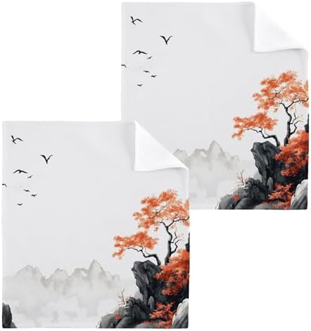 Xigua White Background Washcloths Set of 2 12x12 Inch