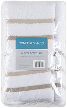 Comfort Spaces Cotton 8 Piece Bath Towel Set Striped