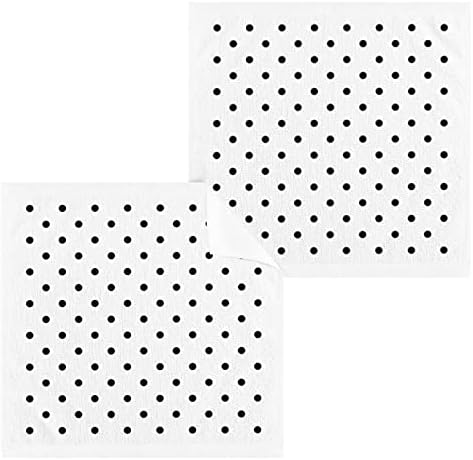Linqin Cotton Washcloths Black Polka Dots 12x12 Pack of 2