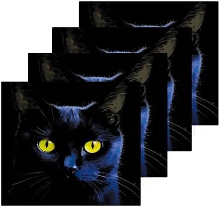 Xigua Black Cat Washcloths 2 Pack Quick Dry