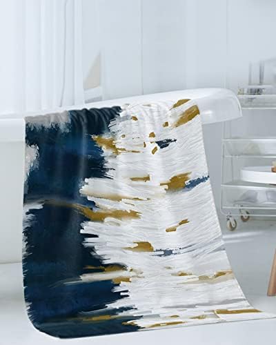 Navy Blue Abstract Towel Set