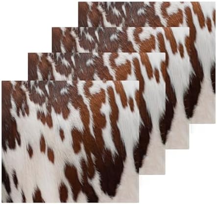 Xigua Cow Brown White Washcloths - 2 Pack 12x12 Inches