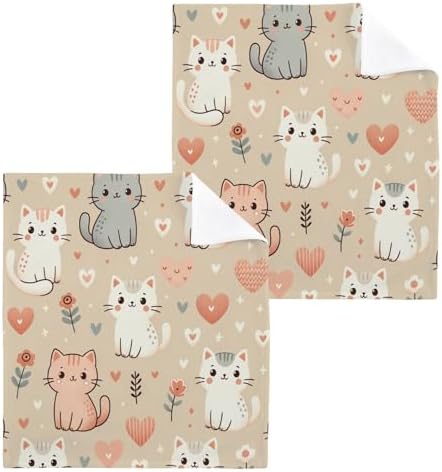 Haskirkys Little Cats - 4-Pack of Soft Absorbent Washcloths