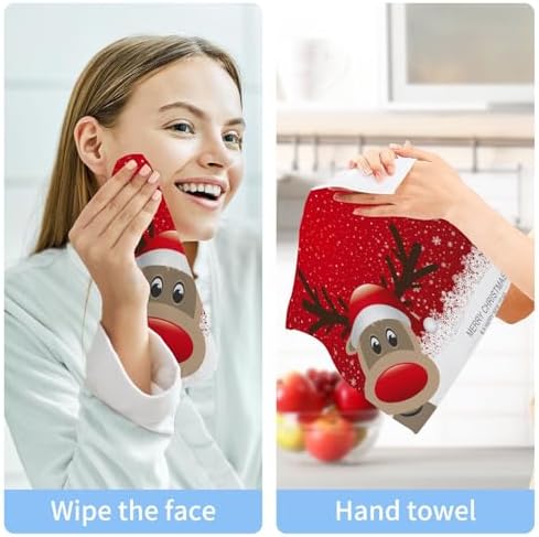 Christmas Reindeer Washcloth Set 2-Pack Limited-Time Offer Free Shipping