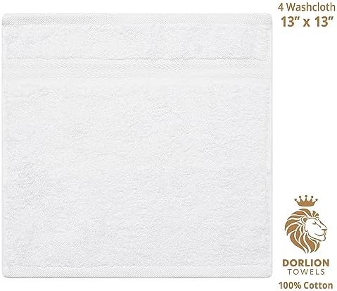 100 Cotton Soft Washcloths Set for Bathroom