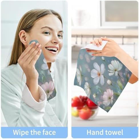 FUGIDOG Floral Design Washcloth Set - Soft Absorbent for Daily Use