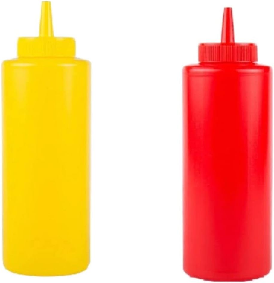 12 oz Ketchup Mustard Squeeze Bottles - BPA-Free Kitchen Craft BBQ Perfect