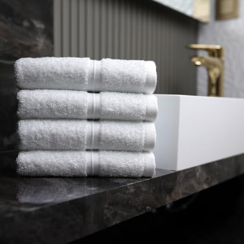 Cotoniche Luxury Extra Soft Washcloths Set of 4 - Hotel Quality 12x12 White