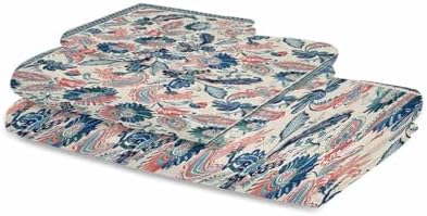 Retro Blue Paisley Bath Towels Set
