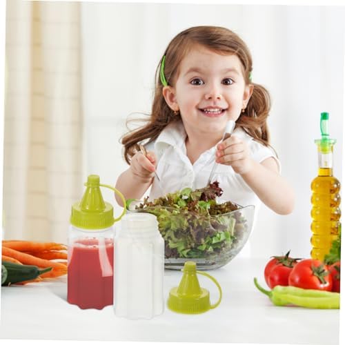 Villful 4-Pack Speedy Squeeze Bottles for Ketchup Salad Dressing More