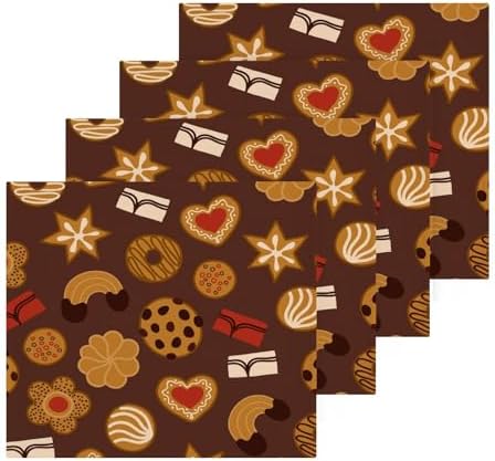 Kigai Christmas Cookie Washcloth Set - Pure Cotton Soft Absorbent for Bath