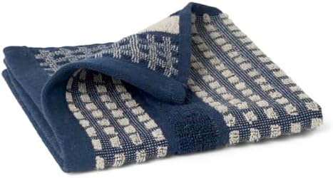Juna Check Series Washcloth Dark BlueSand 12 x 12