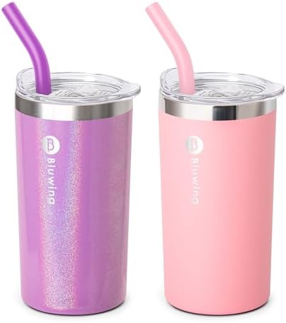 12oz Double Wall Spill-Proof Tumbler Glitter PurplePink