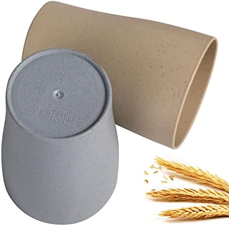 CAMBUY Wheat Straw Reusable Tumbler Set 4Pcs 15OZ