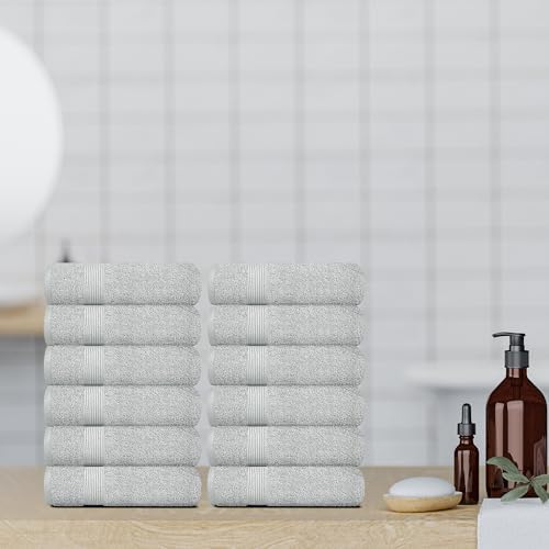 White Classic Resort 12x12 Luxury Cotton Washcloths