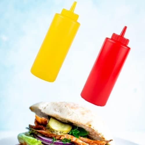 12 oz Ketchup Mustard Squeeze Bottles - BPA-Free Kitchen Craft BBQ Perfect