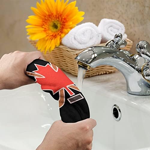 Cute Printed Canada Maple Hockey Hand Towels for Home Kitchen