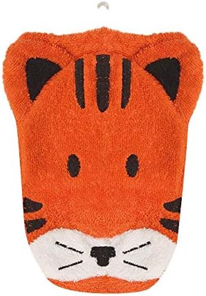 Organic Cotton Washcloth Mitt for Kids Tiger Puppet Style