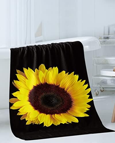 Luxury Black Sunflower Towel Set for Home Kitchen