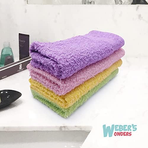 Webers Wonders 11 Pack Cotton Washcloths for Body and Face