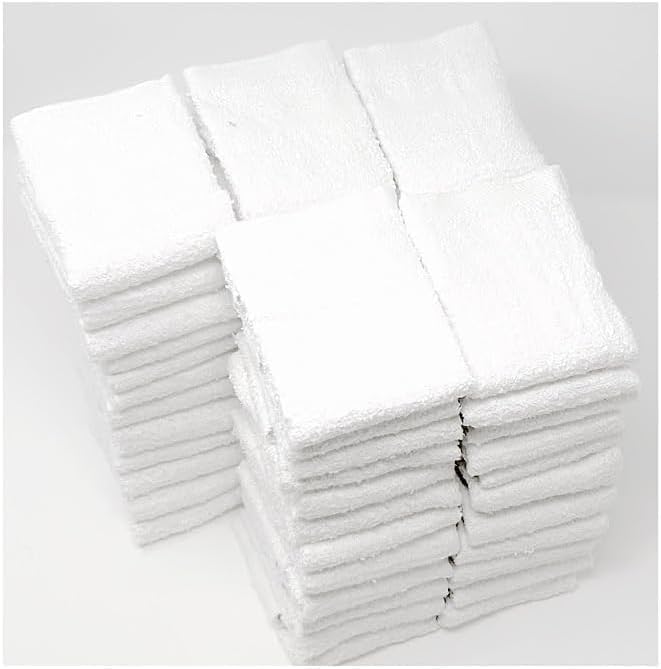The Holy South 12 Pack White Washcloths 12x12
