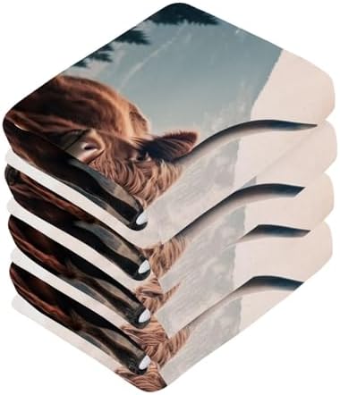 Highland Cow Washcloth Soft Cotton for Babies
