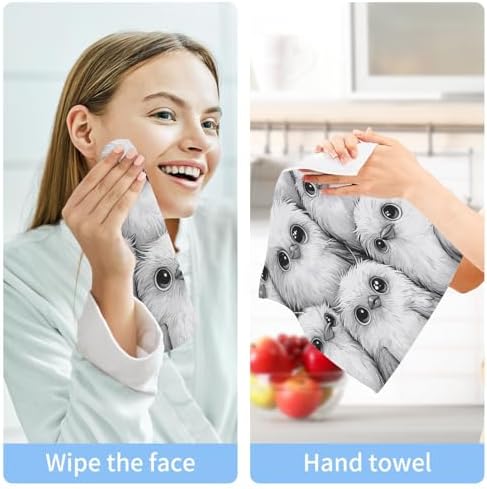 Msyxl 2-Piece Birds Pattern Washcloths Soft Cotton Face Body Towels