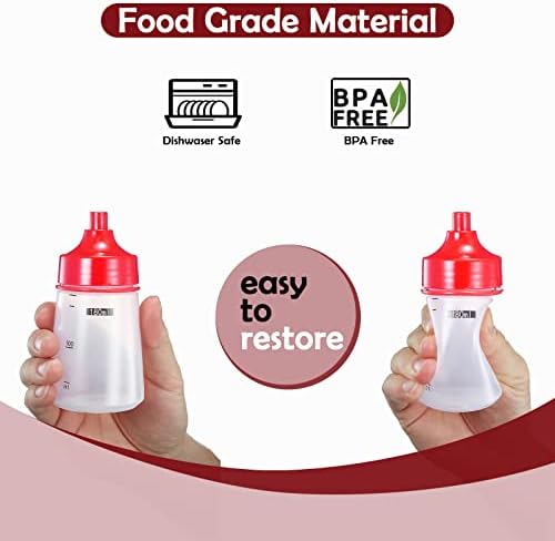SUJUDE Condiment Squeeze Bottles 6oz Red - Easy Use